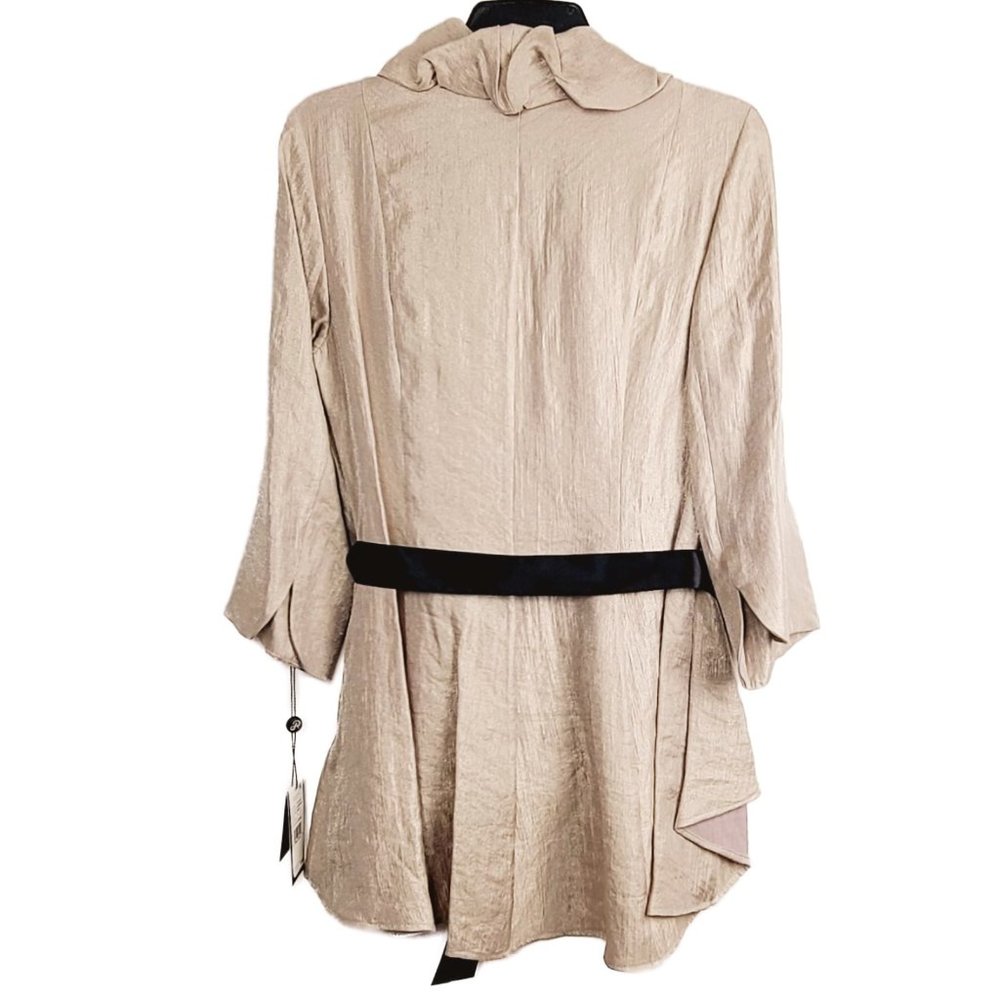 NWT Adrianna Papell Ruffle Collar Shimmer Top - Picture 5 of 5